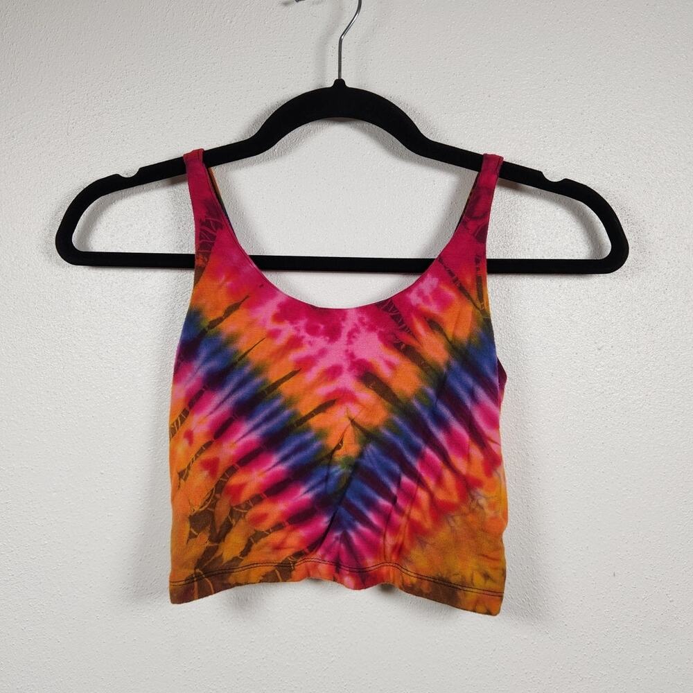 y2k Tie Dye Open Criss Cross Back Shirt Rave Boho Hippie 90s 00s
